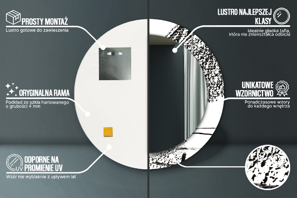 Round wall mirror decor Graffiti pattern