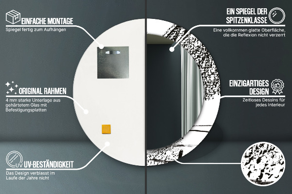 Round wall mirror decor Graffiti pattern