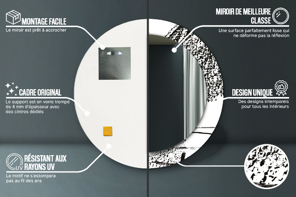 Round wall mirror decor Graffiti pattern