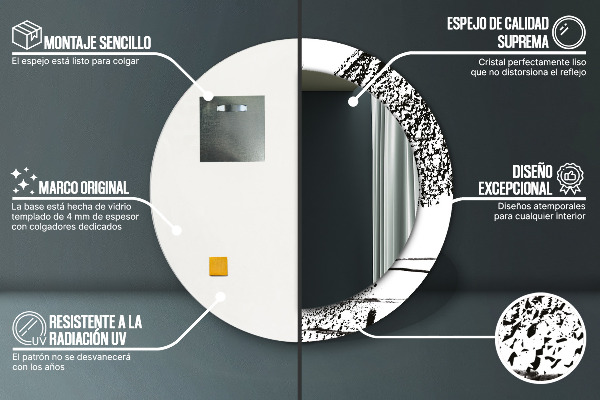 Round wall mirror decor Graffiti pattern