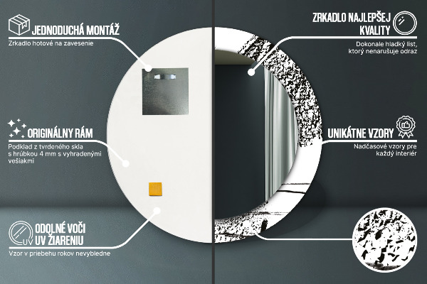 Round wall mirror decor Graffiti pattern