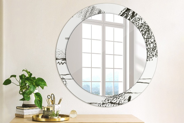 Round wall mirror decor Graffiti pattern