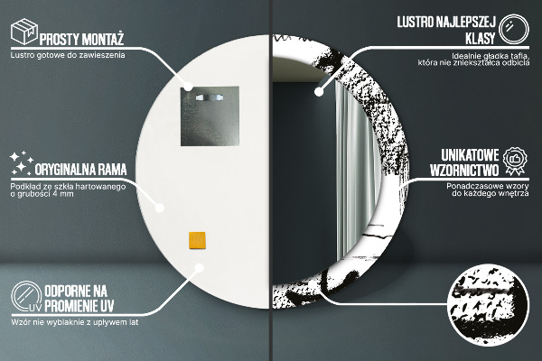 Round wall mirror decor Graffiti pattern