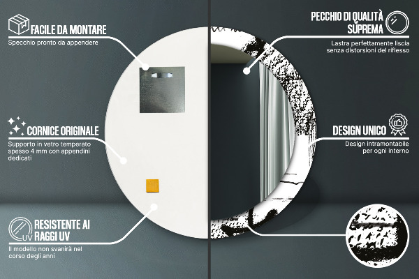 Round wall mirror decor Graffiti pattern