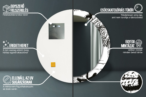 Round wall mirror decor Graffiti pattern