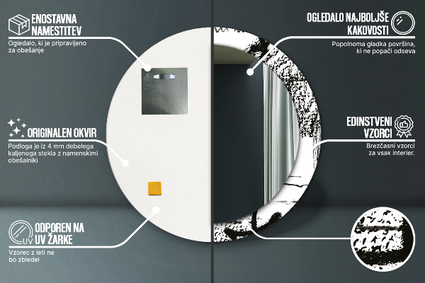 Round wall mirror decor Graffiti pattern