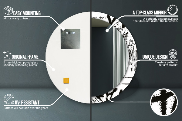 Round wall mirror decor Graffiti pattern