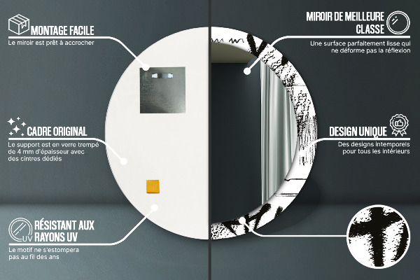 Round wall mirror decor Graffiti pattern