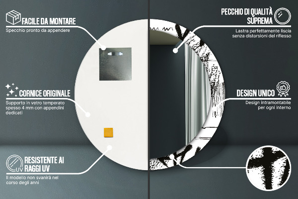 Round wall mirror decor Graffiti pattern