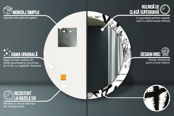 Round wall mirror decor Graffiti pattern