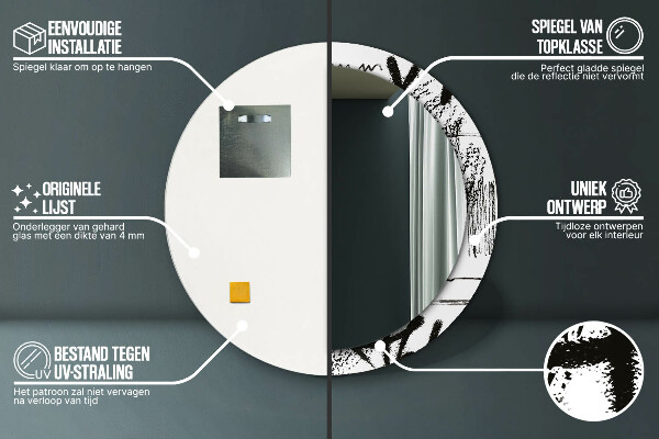 Round wall mirror decor Graffiti pattern