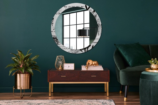 Round wall mirror decor Graffiti pattern