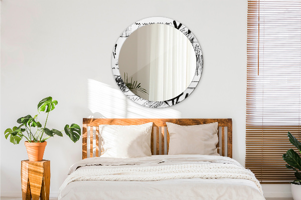 Round wall mirror decor Graffiti pattern