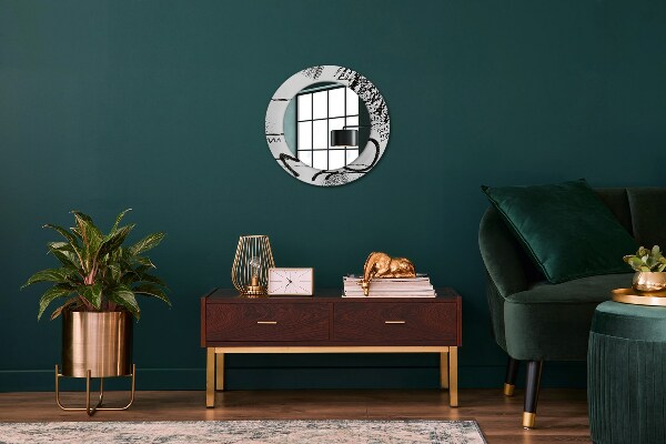 Round wall mirror decor Graffiti pattern