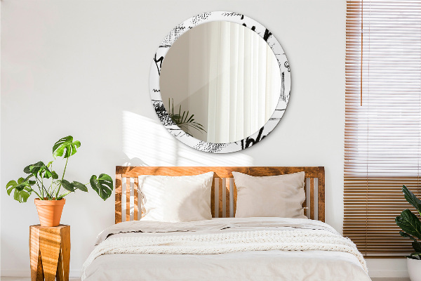 Round wall mirror decor Graffiti pattern