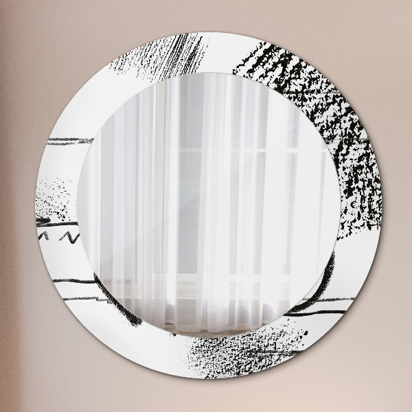 Round wall mirror decor Graffiti pattern