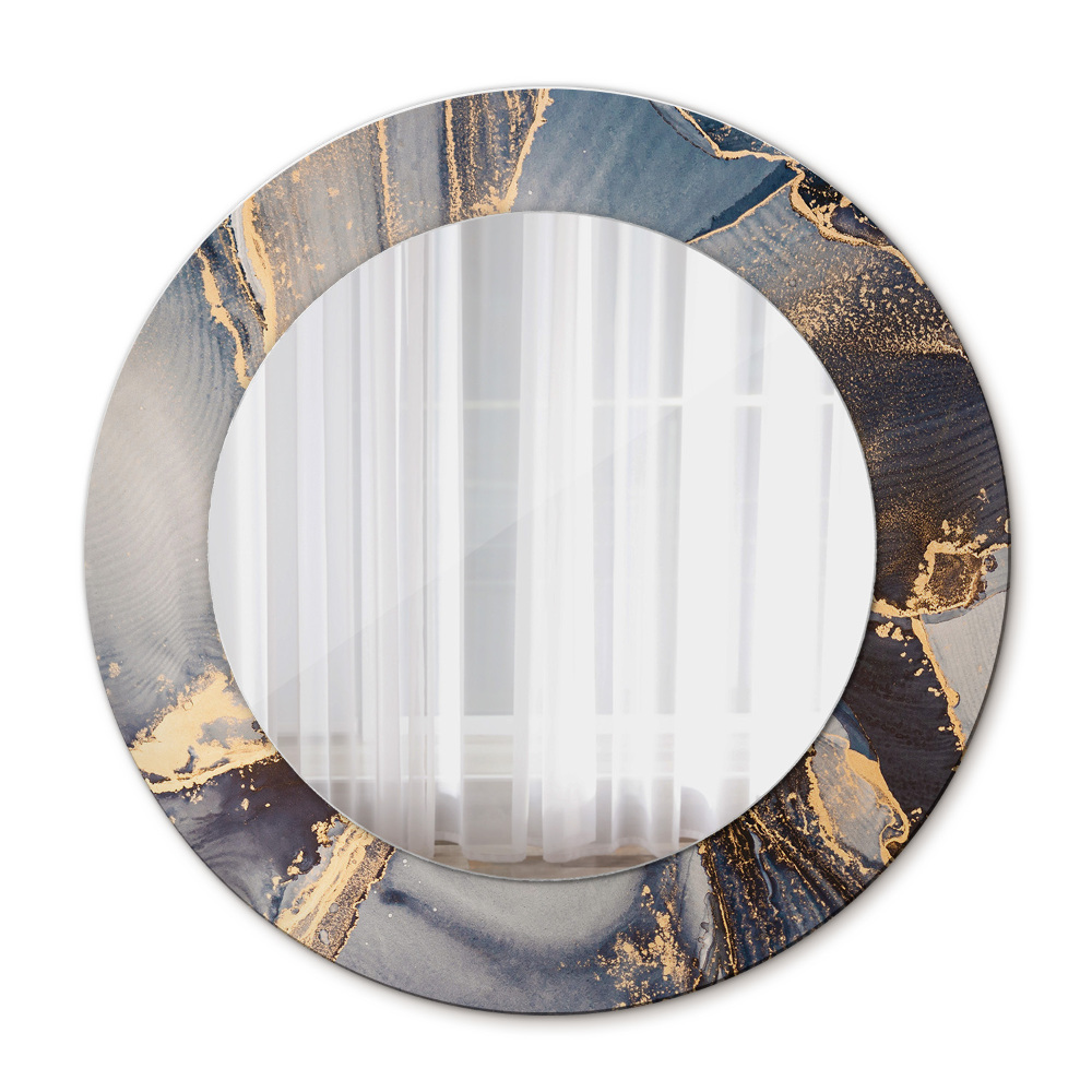 Round wall mirror decor Abstract fluid
