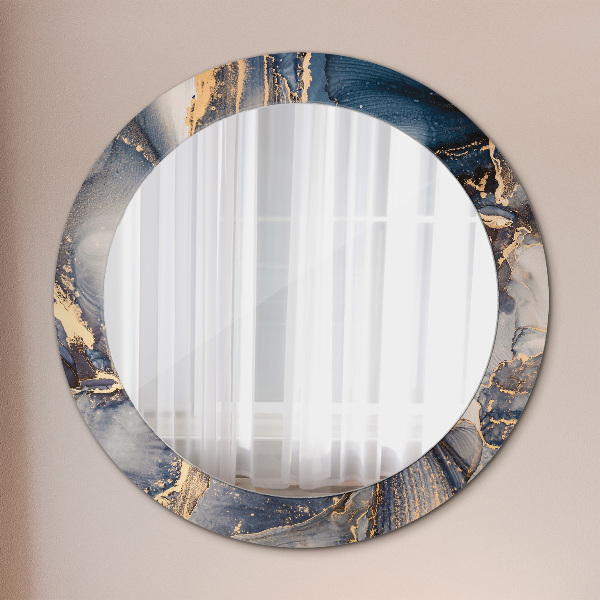 Round wall mirror decor Abstract fluid