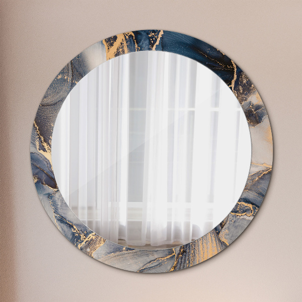 Round wall mirror decor Abstract fluid