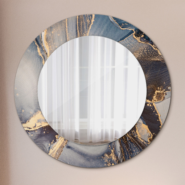Round wall mirror decor Abstract fluid