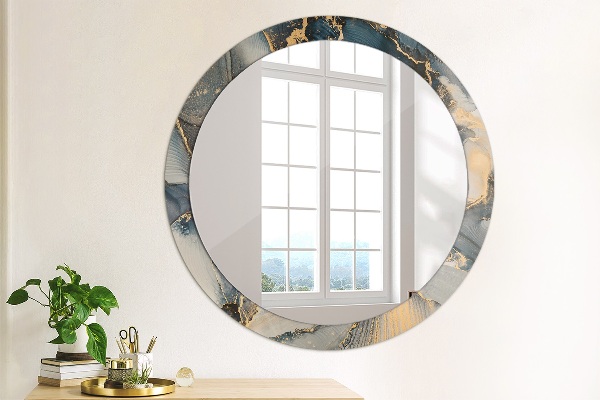 Round wall mirror decor Abstract fluid