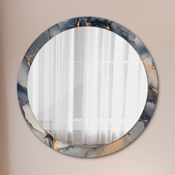 Round wall mirror decor Abstract fluid