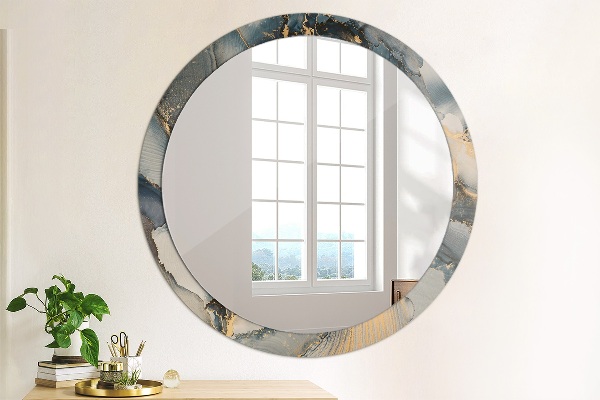 Round wall mirror decor Abstract fluid