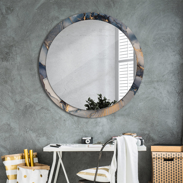 Round wall mirror decor Abstract fluid