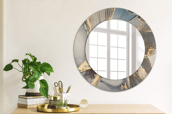 Round wall mirror decor Abstract fluid