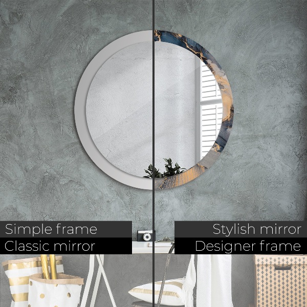 Round wall mirror decor Abstract fluid