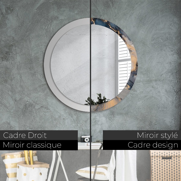 Round wall mirror decor Abstract fluid