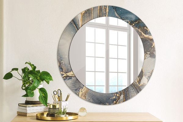 Round wall mirror decor Abstract fluid