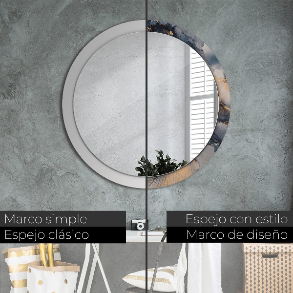 Round wall mirror decor Abstract fluid