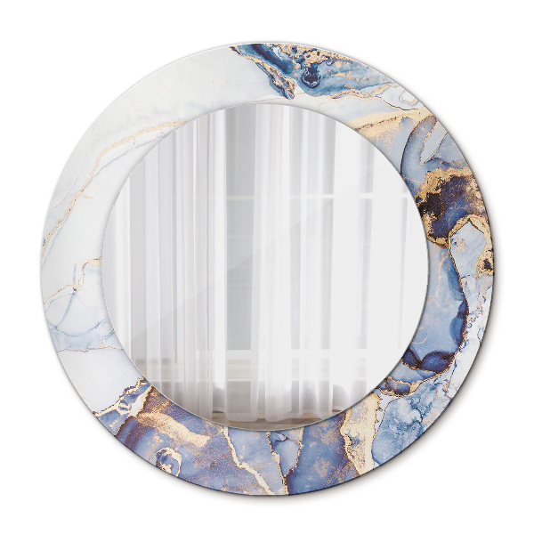 Round wall mirror decor Abstract liquid art