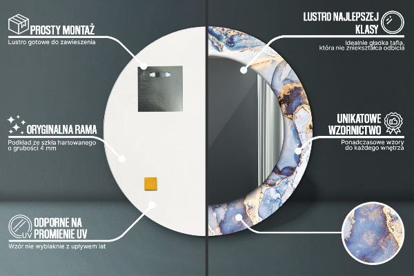 Round wall mirror decor Abstract liquid art