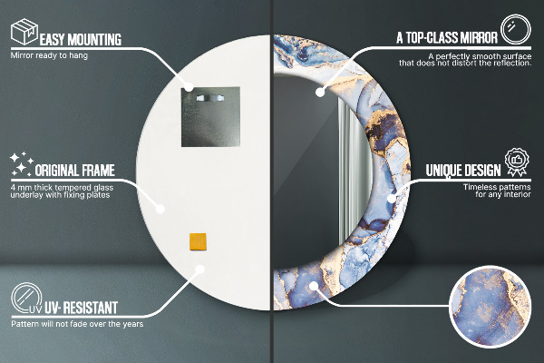 Round wall mirror decor Abstract liquid art