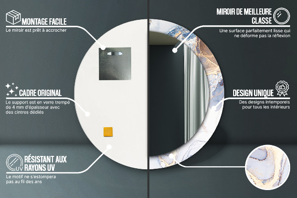 Round wall mirror decor Abstract liquid art