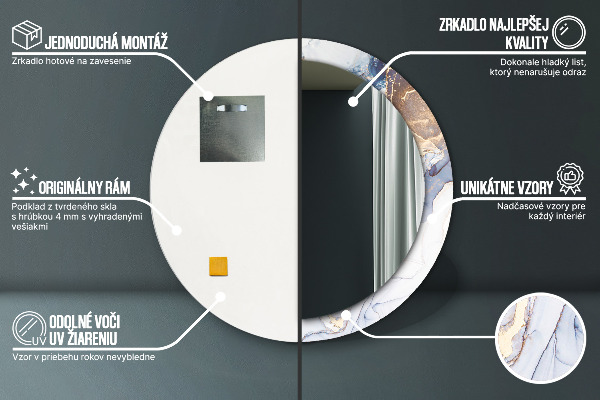 Round wall mirror decor Abstract liquid art