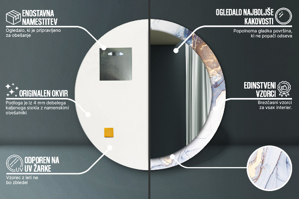 Round wall mirror decor Abstract liquid art