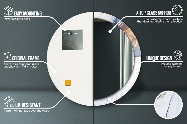 Round wall mirror decor Abstract liquid art