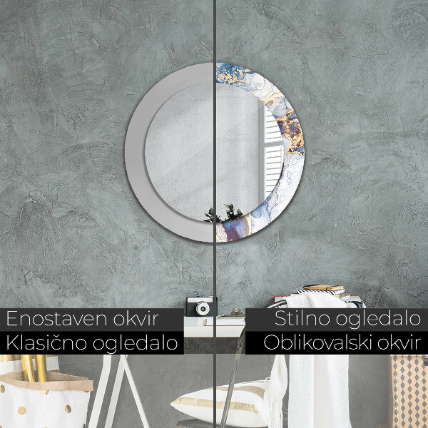 Round wall mirror decor Abstract liquid art