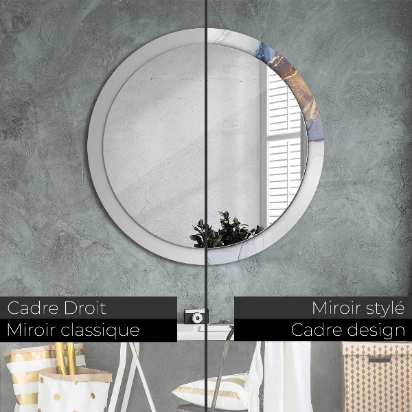 Round wall mirror decor Abstract liquid art
