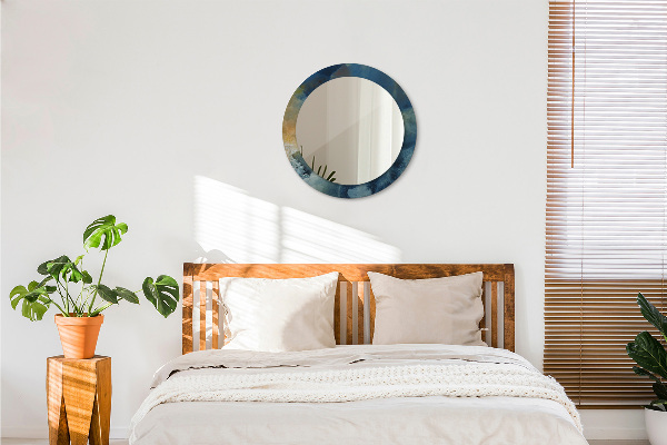 Round wall mirror decor Marble onyx