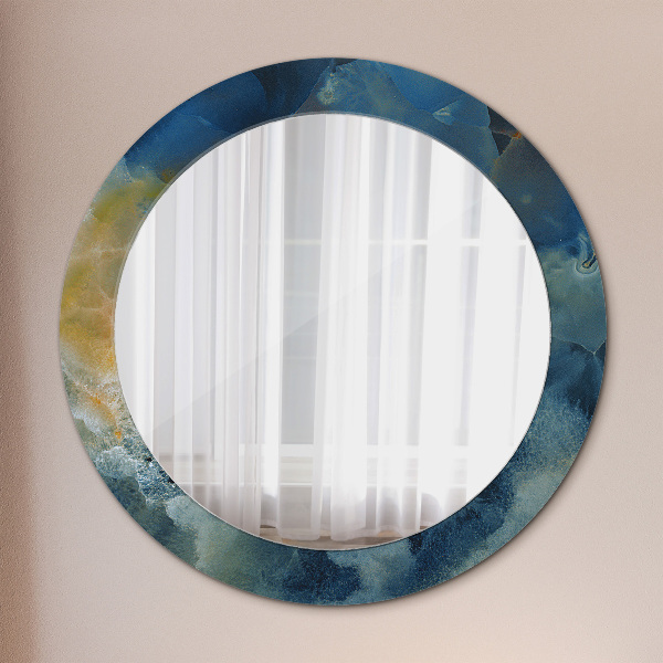 Round wall mirror decor Marble onyx