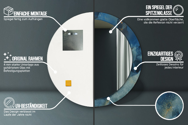 Round wall mirror decor Marble onyx