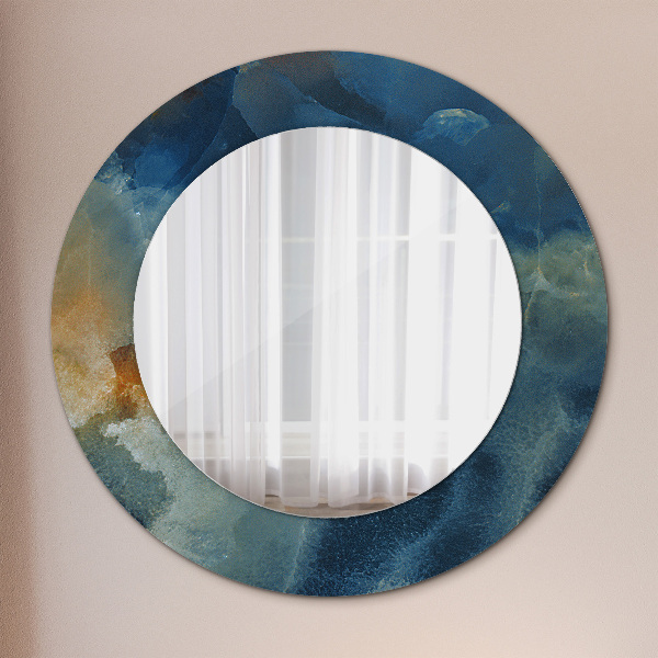 Round wall mirror decor Marble onyx