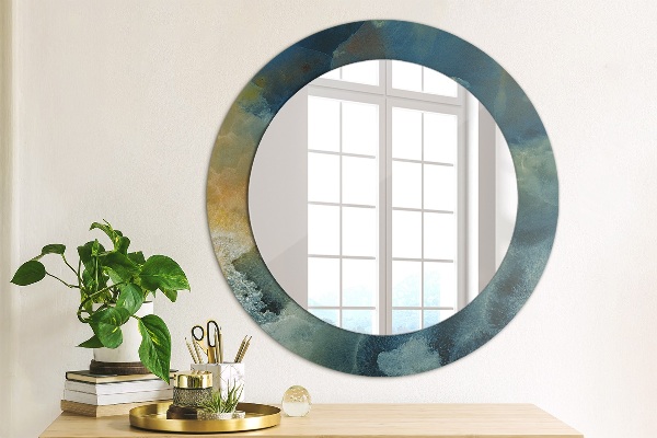 Round wall mirror decor Marble onyx