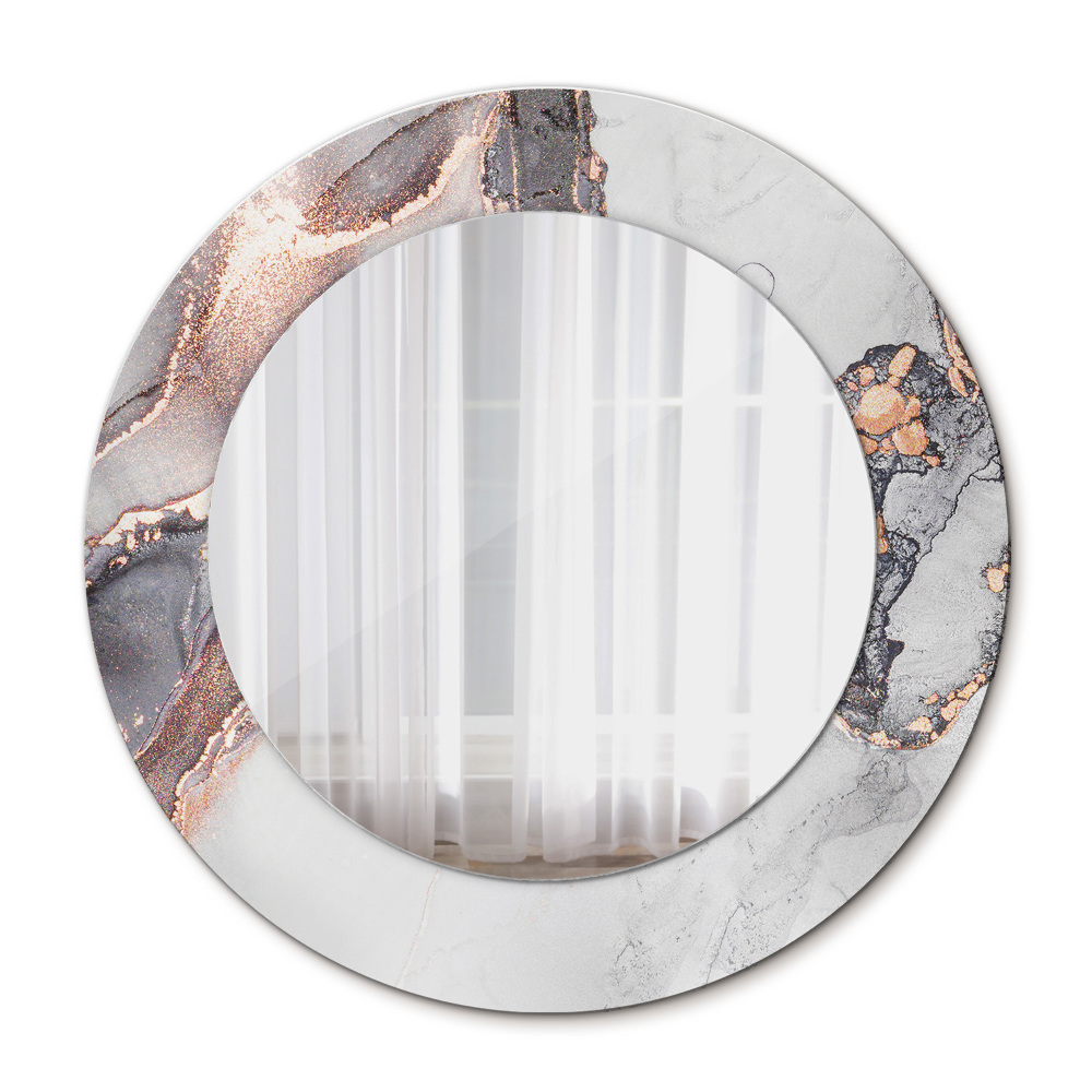 Round wall mirror decor Abstract fluid