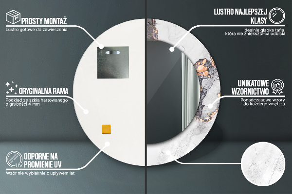 Round wall mirror decor Abstract fluid