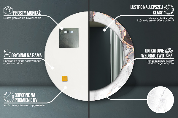 Round wall mirror decor Abstract fluid